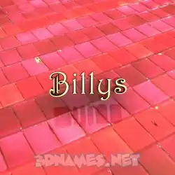 billys in Red Tiles style - 3D name wallpaper