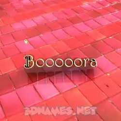 booooora in Red Tiles style - 3D name wallpaper