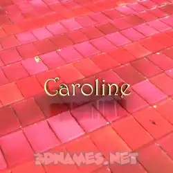 caroline in Red Tiles style - 3D name wallpaper