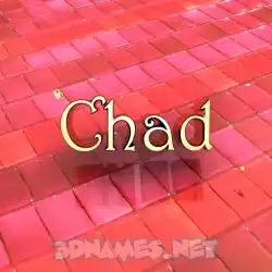 chad in Red Tiles style - 3D name wallpaper