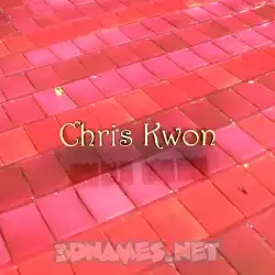 chris kwon in Red Tiles style - 3D name wallpaper