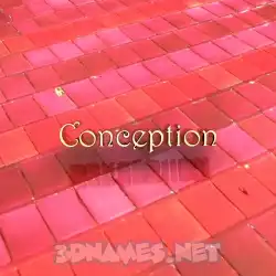 conception in Red Tiles style - 3D name wallpaper