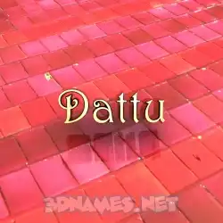 dattu in Red Tiles style - 3D name wallpaper