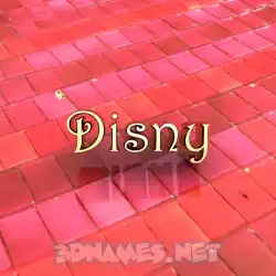 disny in Red Tiles style - 3D name wallpaper