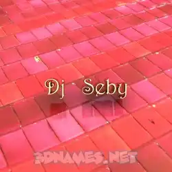 dj   seby in Red Tiles style - 3D name wallpaper