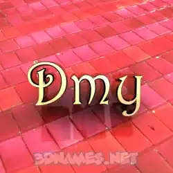 dmy in Red Tiles style - 3D name wallpaper