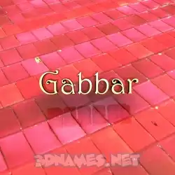 gabbar in Red Tiles style - 3D name wallpaper