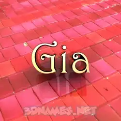 gia in Red Tiles style - 3D name wallpaper