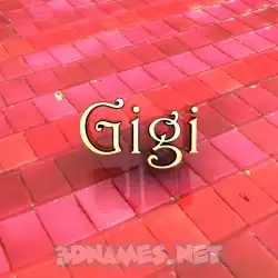 gigi in Red Tiles style - 3D name wallpaper