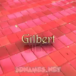 gilbert in Red Tiles style - 3D name wallpaper