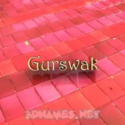 gurswak in Red Tiles style - 3D name wallpaper