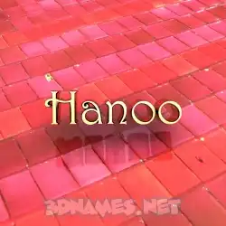 hanoo in Red Tiles style - 3D name wallpaper