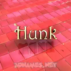 hunk in Red Tiles style - 3D name wallpaper