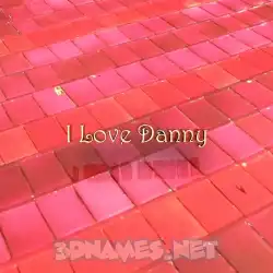 i love danny in Red Tiles style - 3D name wallpaper