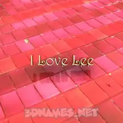 i love lee in Red Tiles style - 3D name wallpaper