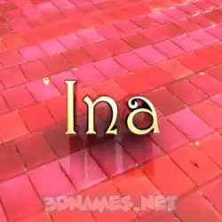 ina in Red Tiles style - 3D name wallpaper