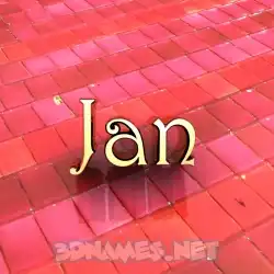 jan in Red Tiles style - 3D name wallpaper
