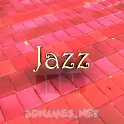 jazz in Red Tiles style - 3D name wallpaper