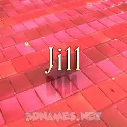 jill in Red Tiles style - 3D name wallpaper