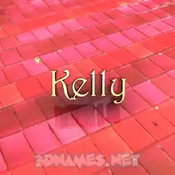 kelly in Red Tiles style - 3D name wallpaper
