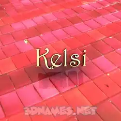 kelsi in Red Tiles style - 3D name wallpaper