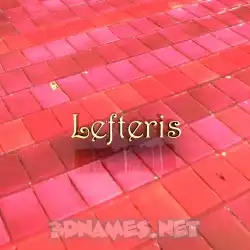 lefteris in Red Tiles style - 3D name wallpaper