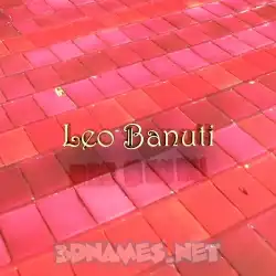 leo banuti in Red Tiles style - 3D name wallpaper