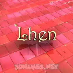 lhen in Red Tiles style - 3D name wallpaper