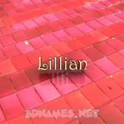 lillian in Red Tiles style - 3D name wallpaper
