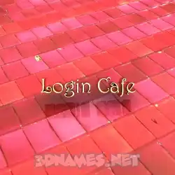 login cafe in Red Tiles style - 3D name wallpaper