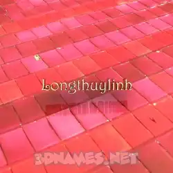 longthuylinh in Red Tiles style - 3D name wallpaper