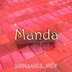 manda in Red Tiles style - 3D name wallpaper