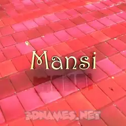 mansi in Red Tiles style - 3D name wallpaper