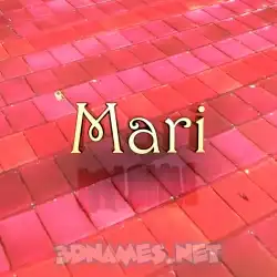 mari in Red Tiles style - 3D name wallpaper
