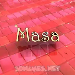 masa in Red Tiles style - 3D name wallpaper