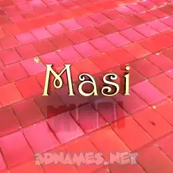 masi in Red Tiles style - 3D name wallpaper