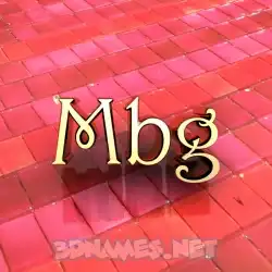 mbg in Red Tiles style - 3D name wallpaper