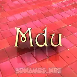 mdu in Red Tiles style - 3D name wallpaper