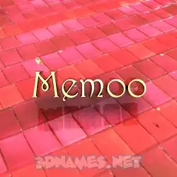 memoo in Red Tiles style - 3D name wallpaper