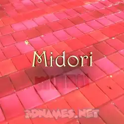 midori in Red Tiles style - 3D name wallpaper
