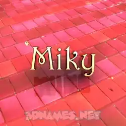 miky in Red Tiles style - 3D name wallpaper