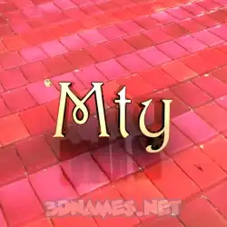 mty in Red Tiles style - 3D name wallpaper