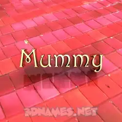 mummy in Red Tiles style - 3D name wallpaper