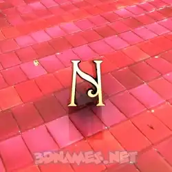 n in Red Tiles style - 3D name wallpaper