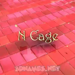 n cage in Red Tiles style - 3D name wallpaper