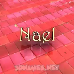 nael in Red Tiles style - 3D name wallpaper