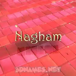 nagham in Red Tiles style - 3D name wallpaper