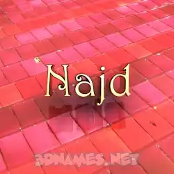 najd in Red Tiles style - 3D name wallpaper