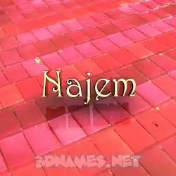 najem in Red Tiles style - 3D name wallpaper