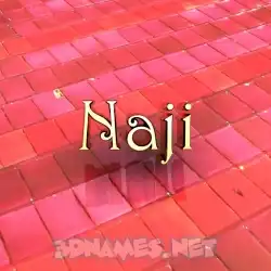 naji in Red Tiles style - 3D name wallpaper